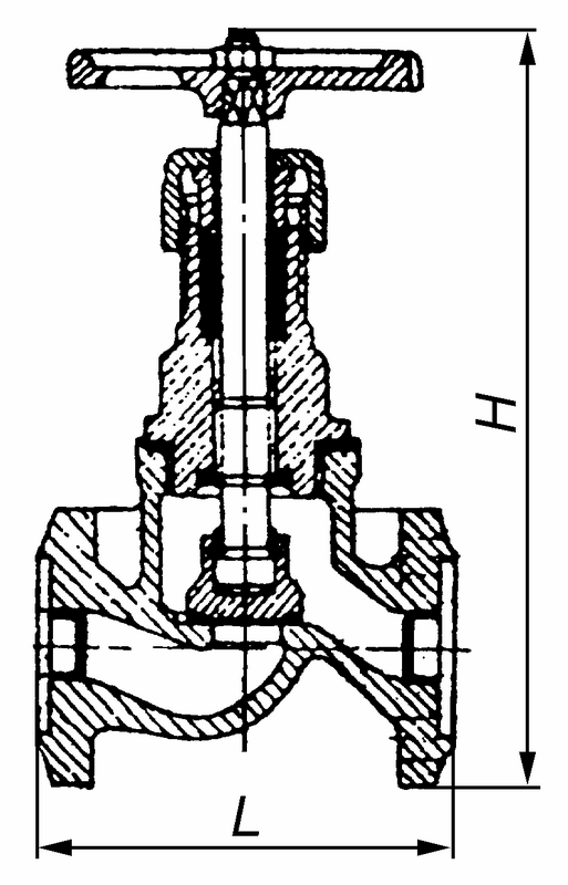 15кч34п клапан запорный проходной Ду40 Ру16. Изображение 1