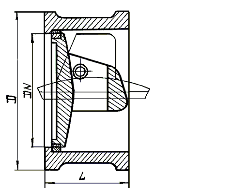 Затвор (клапан) обратный поворотный однодисковый. Изображение